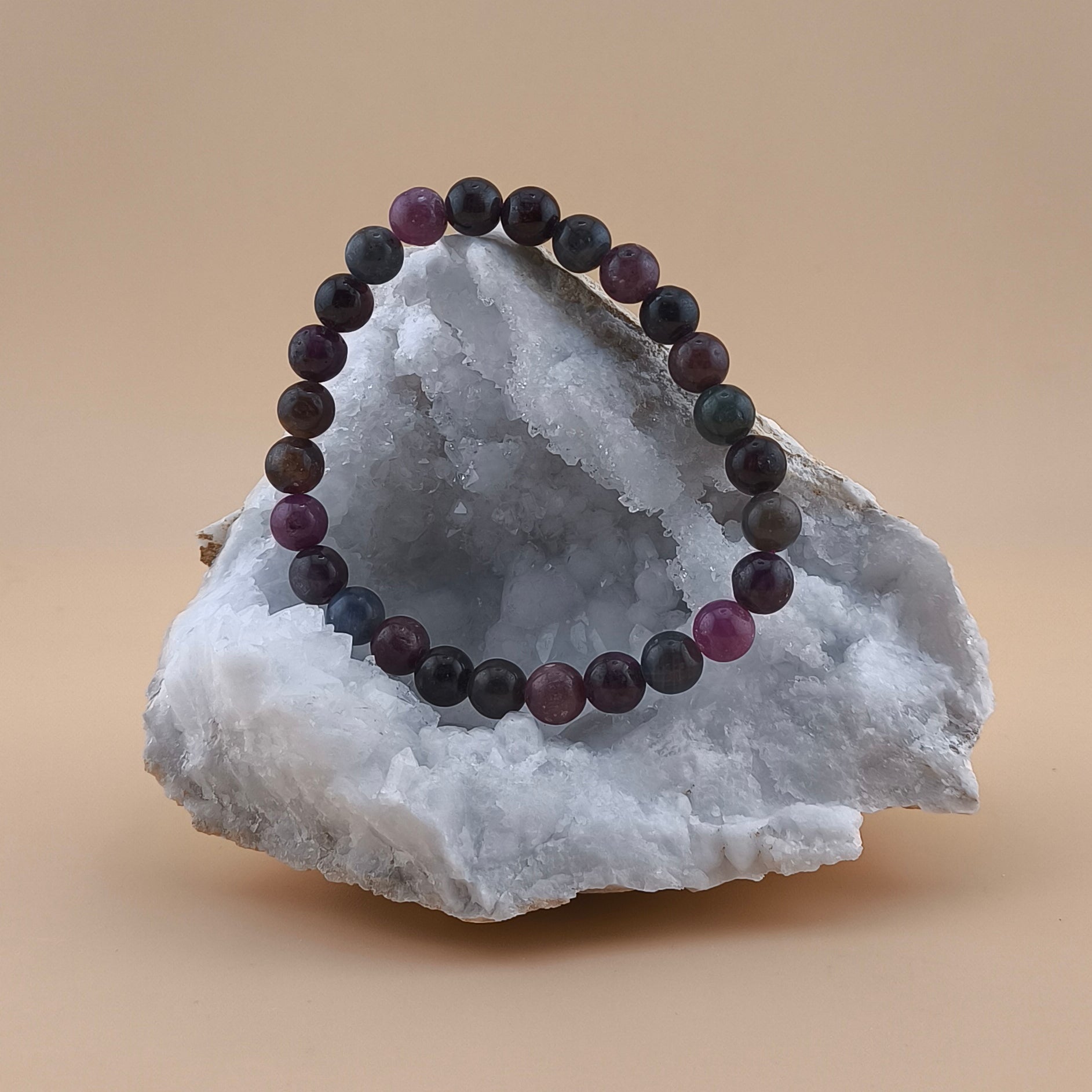 Pulsera de Zafiro con Rubi 8mm