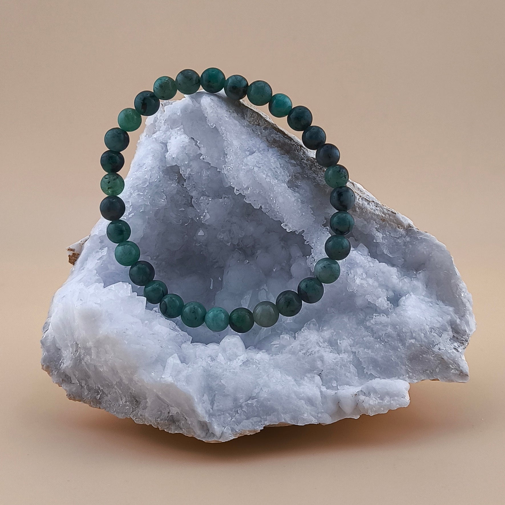 Pulsera de Esmeralda 6mm