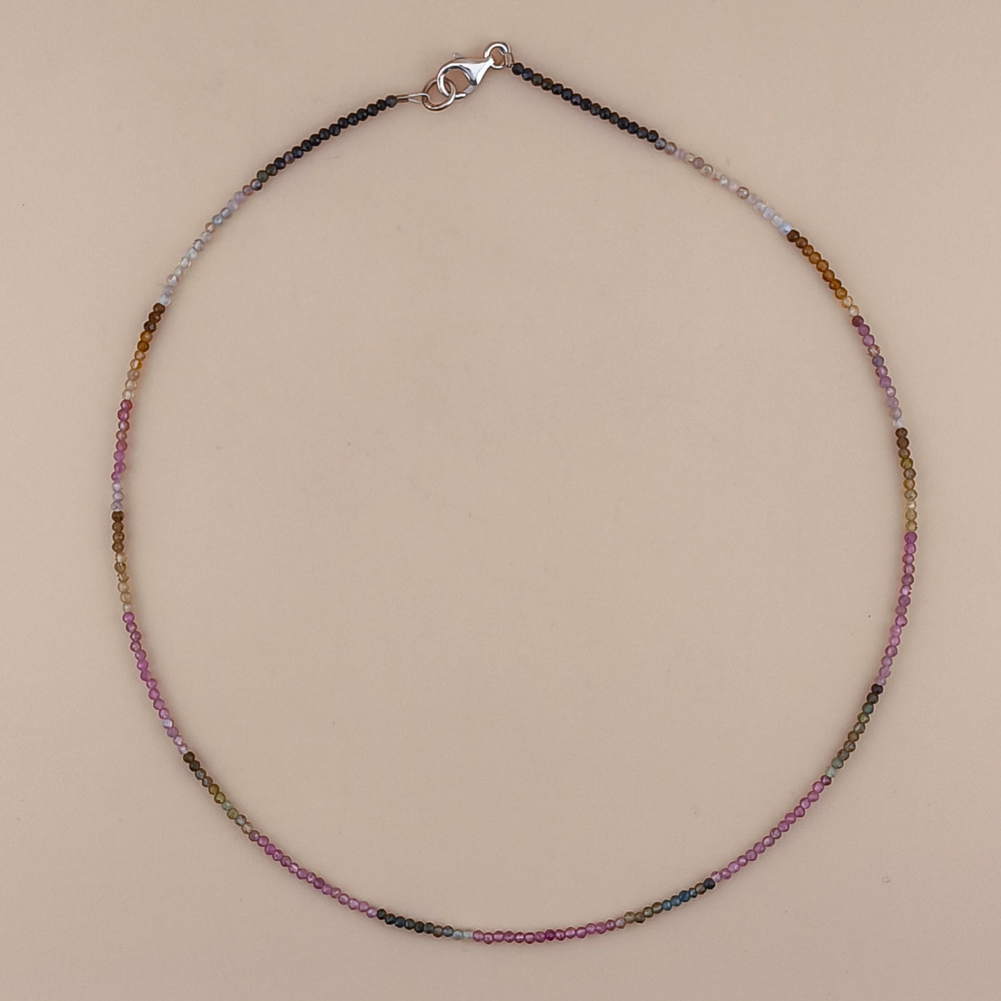 Collar Turmalina Multicolor Facetado 2mm