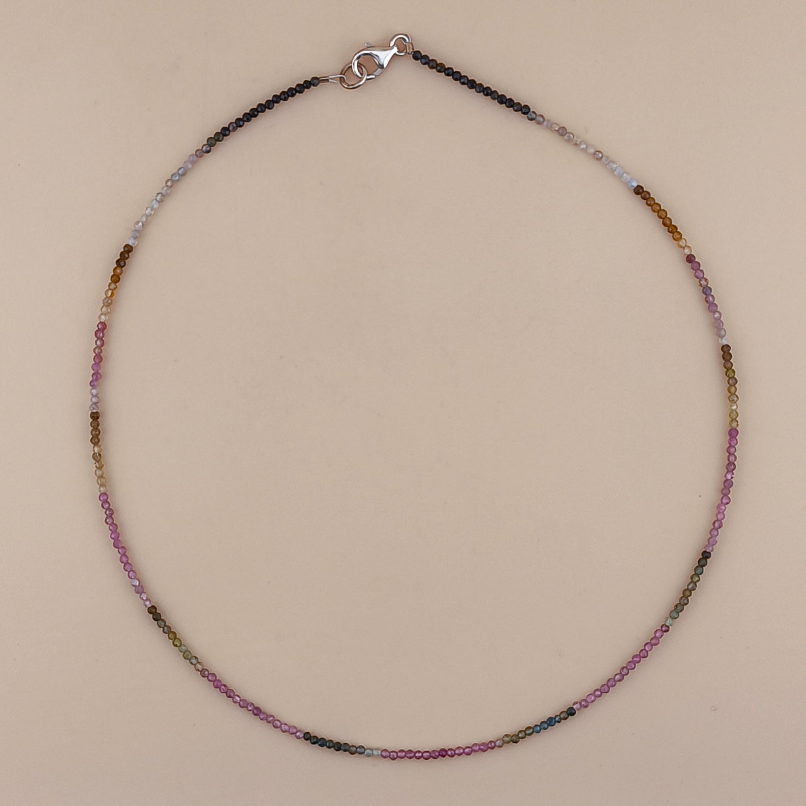 Collar Turmalina Multicolor Facetado 2mm