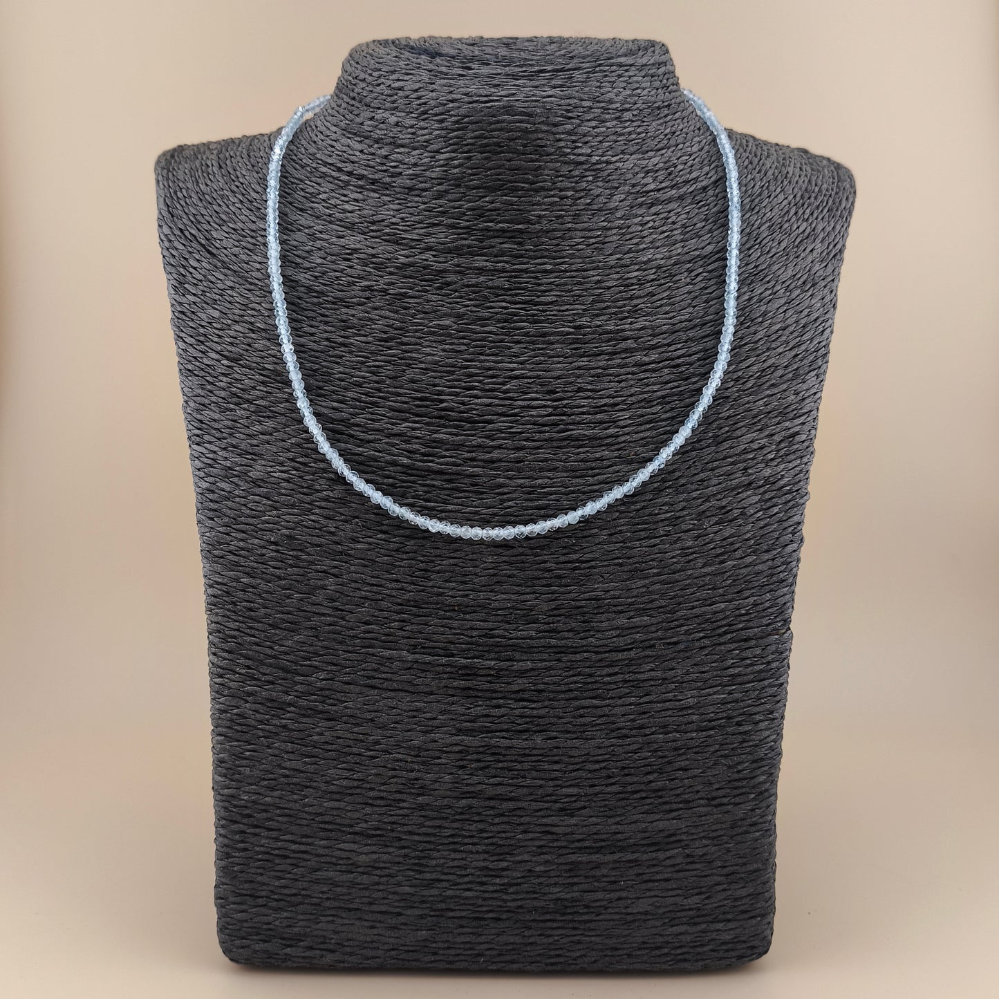 Collar Aguamarina Facetado 3mm