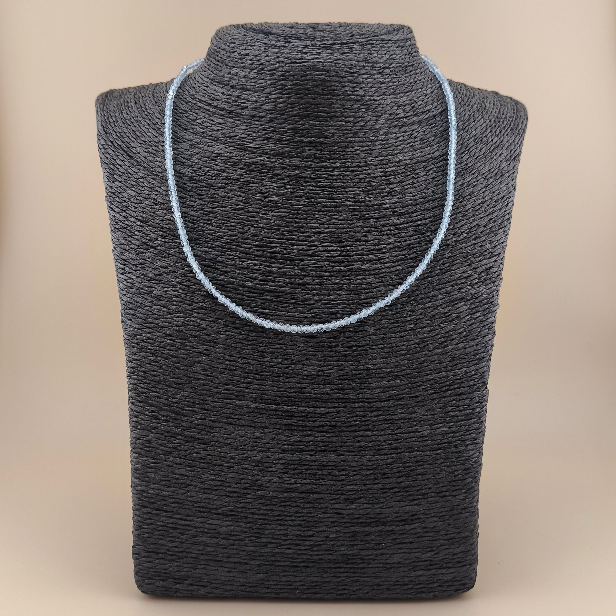 Collar Aguamarina Facetado 3mm