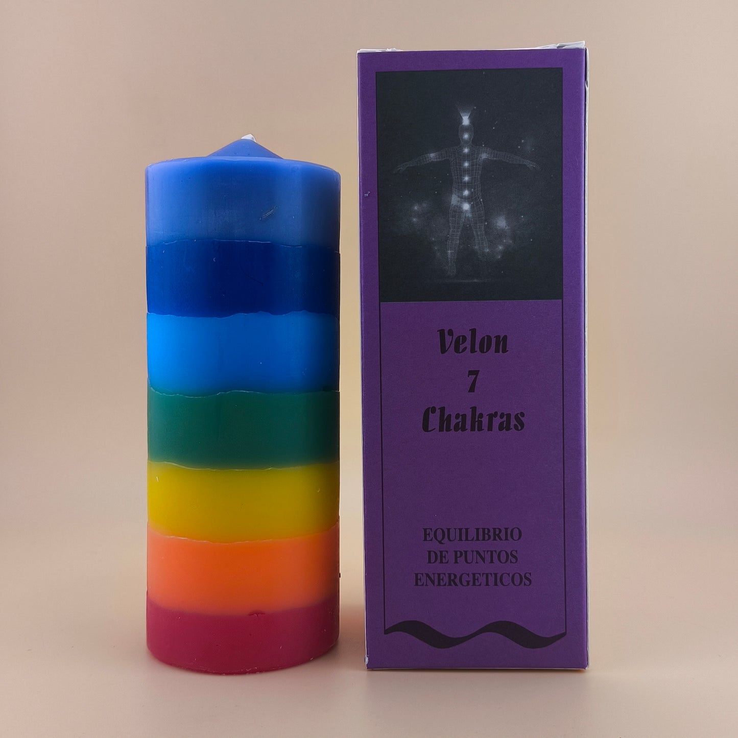 Velón Preparado de los 7 Chakras con 7 minerales