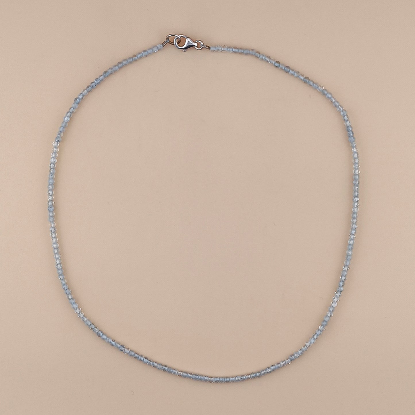 Collar Aguamarina Facetado 3mm