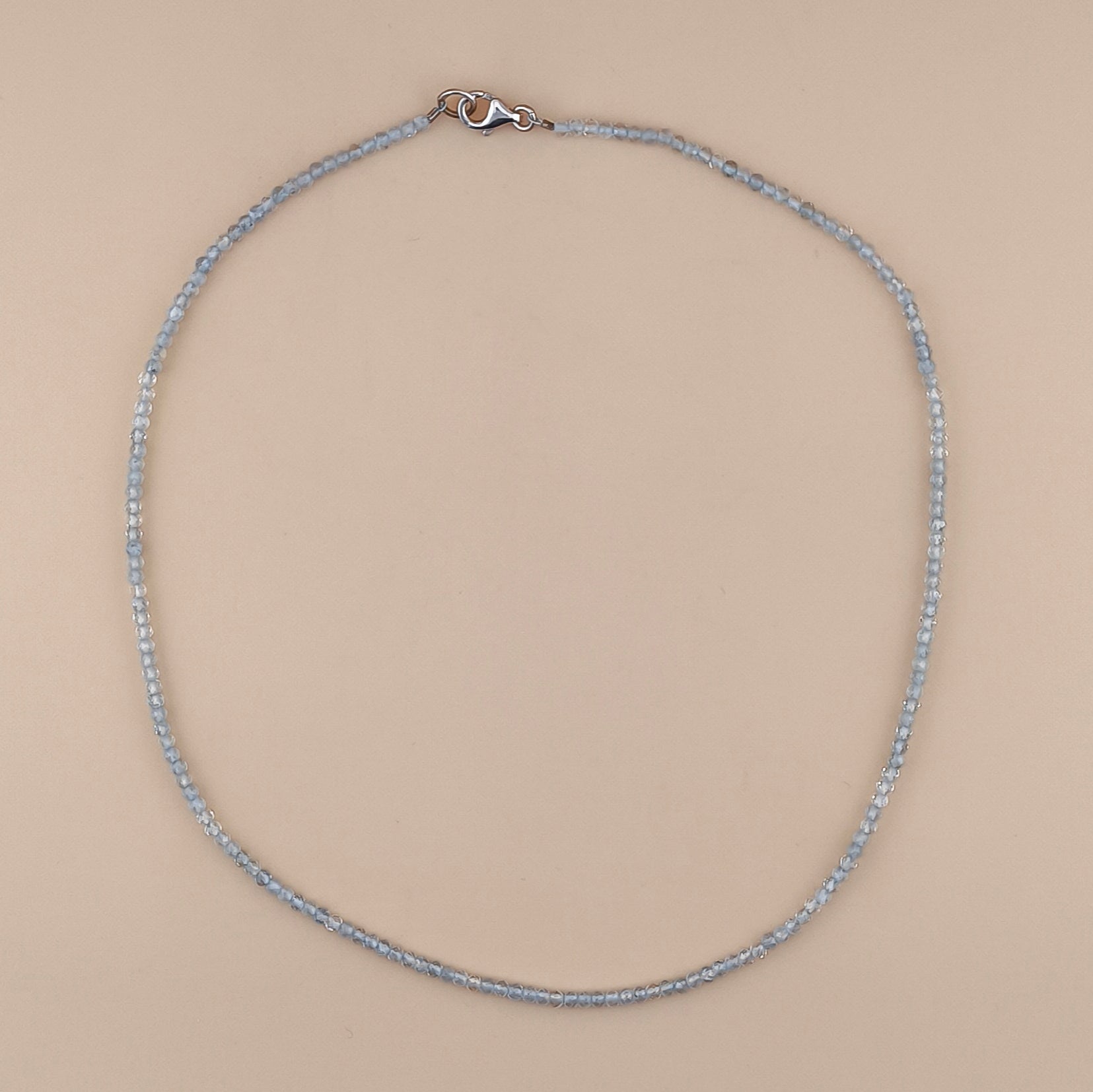 Collar Aguamarina Facetado 3mm
