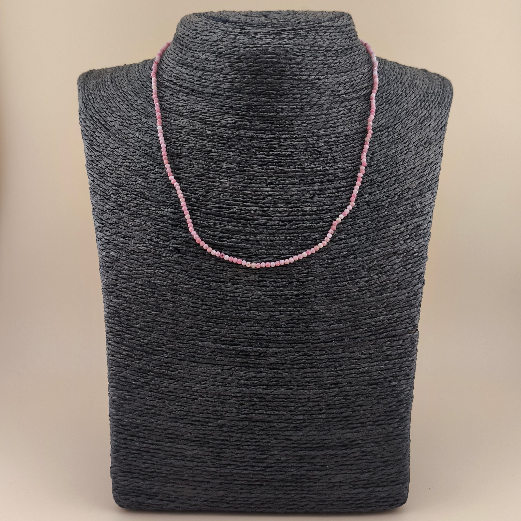 Collar Rodocrosita Facetado 2mm