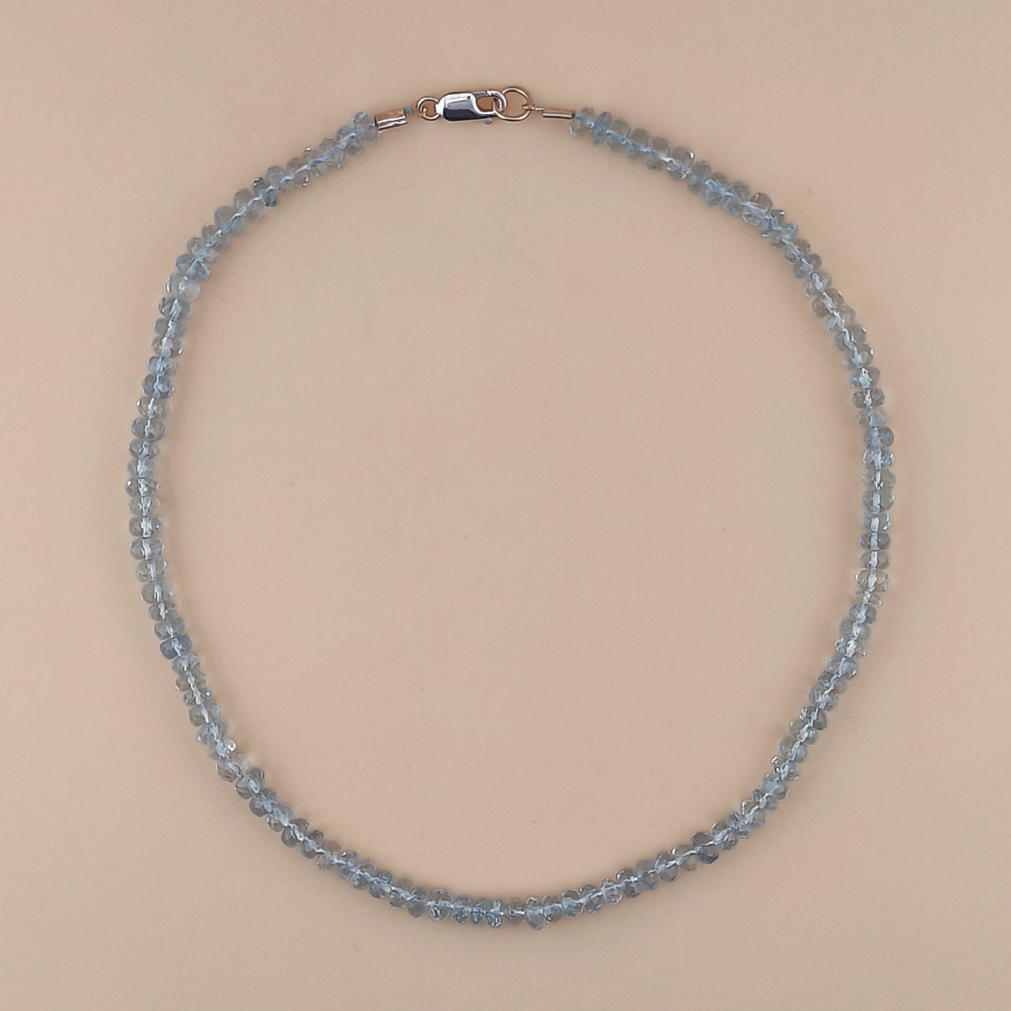 Collar Aguamarina Facetado 6mm