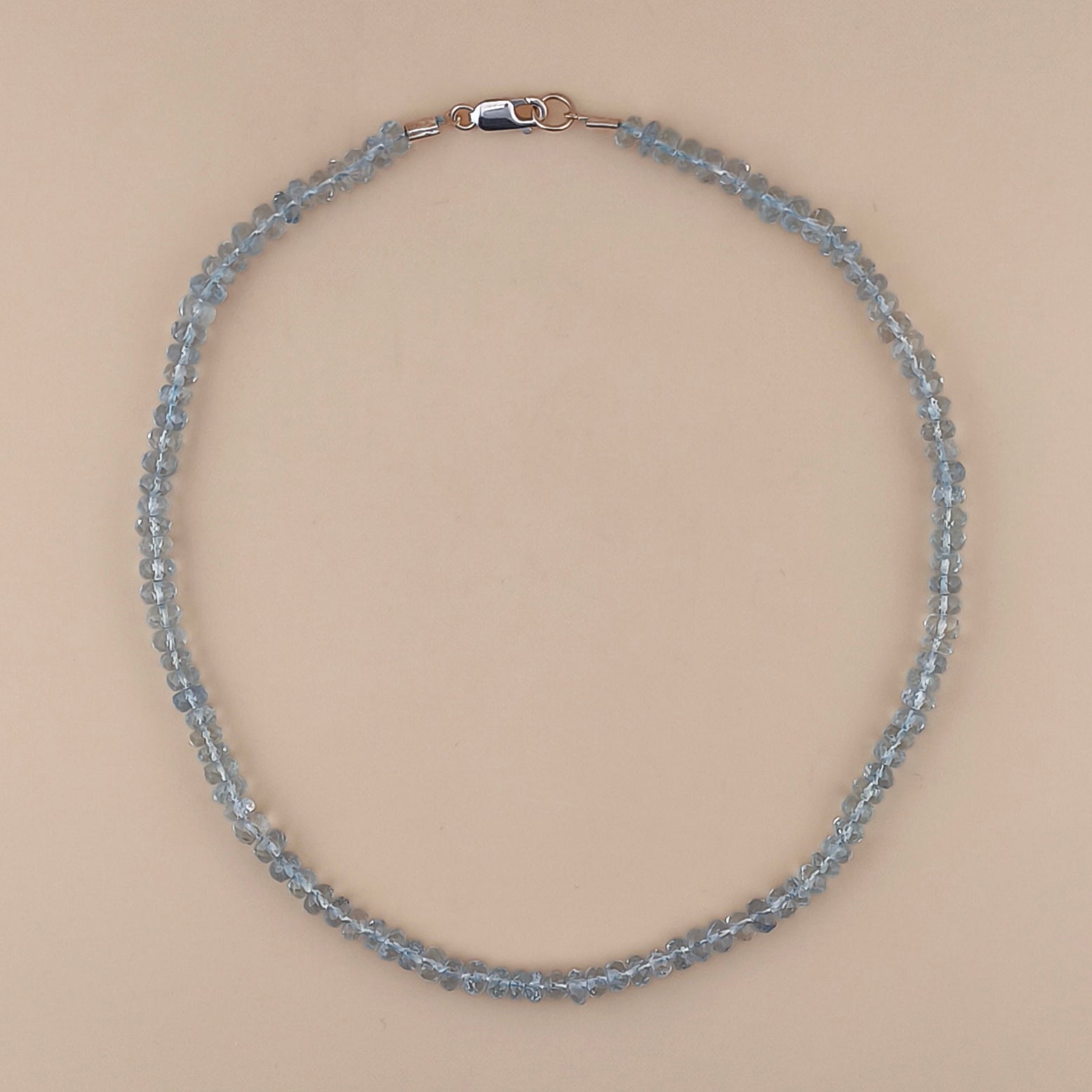Collar Aguamarina Facetado 6mm