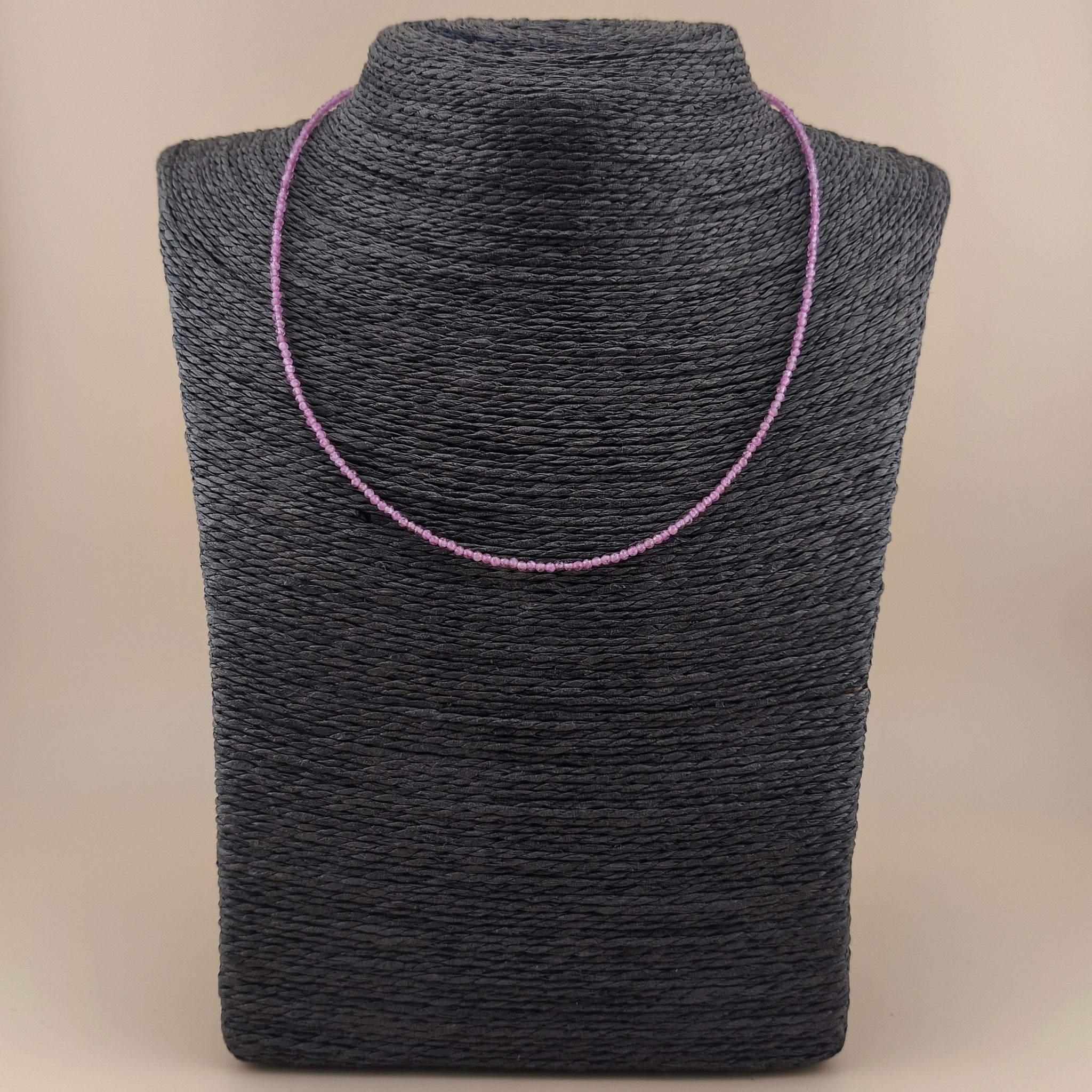 Collar Turmalina Rosa Facetado 2mm