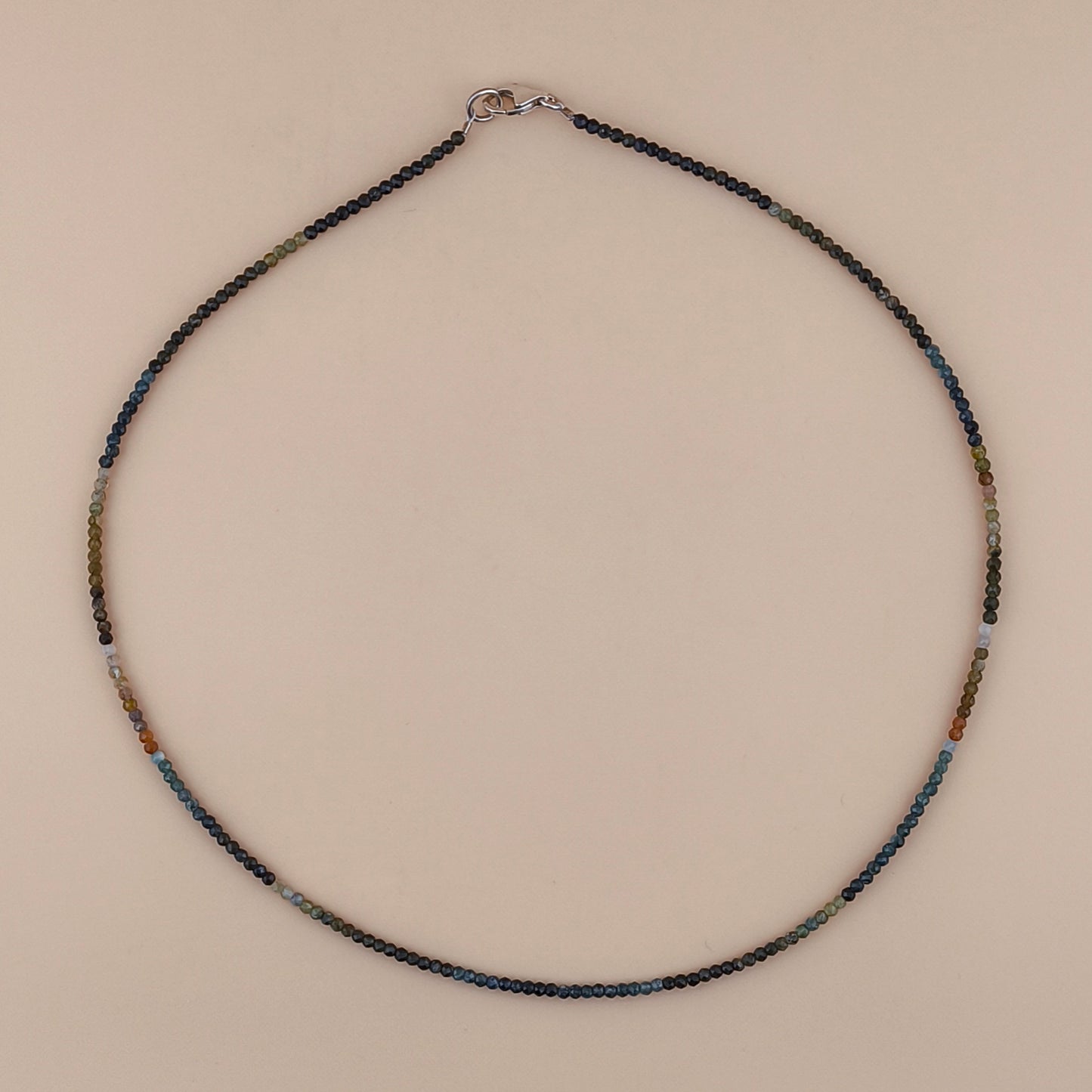 Collar Turmalina Verde y Azul Facetado 2mm