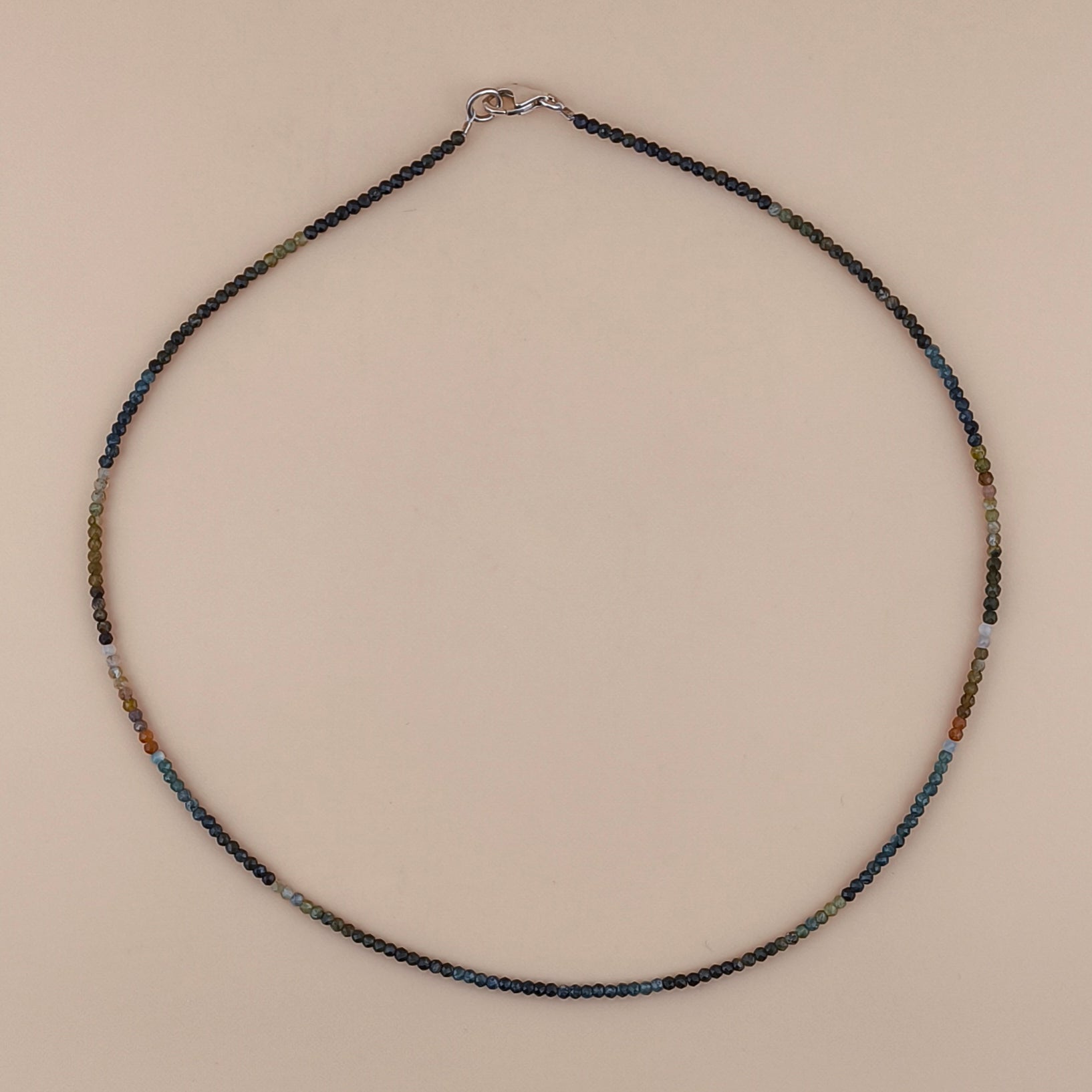 Collar Turmalina Verde y Azul Facetado 2mm