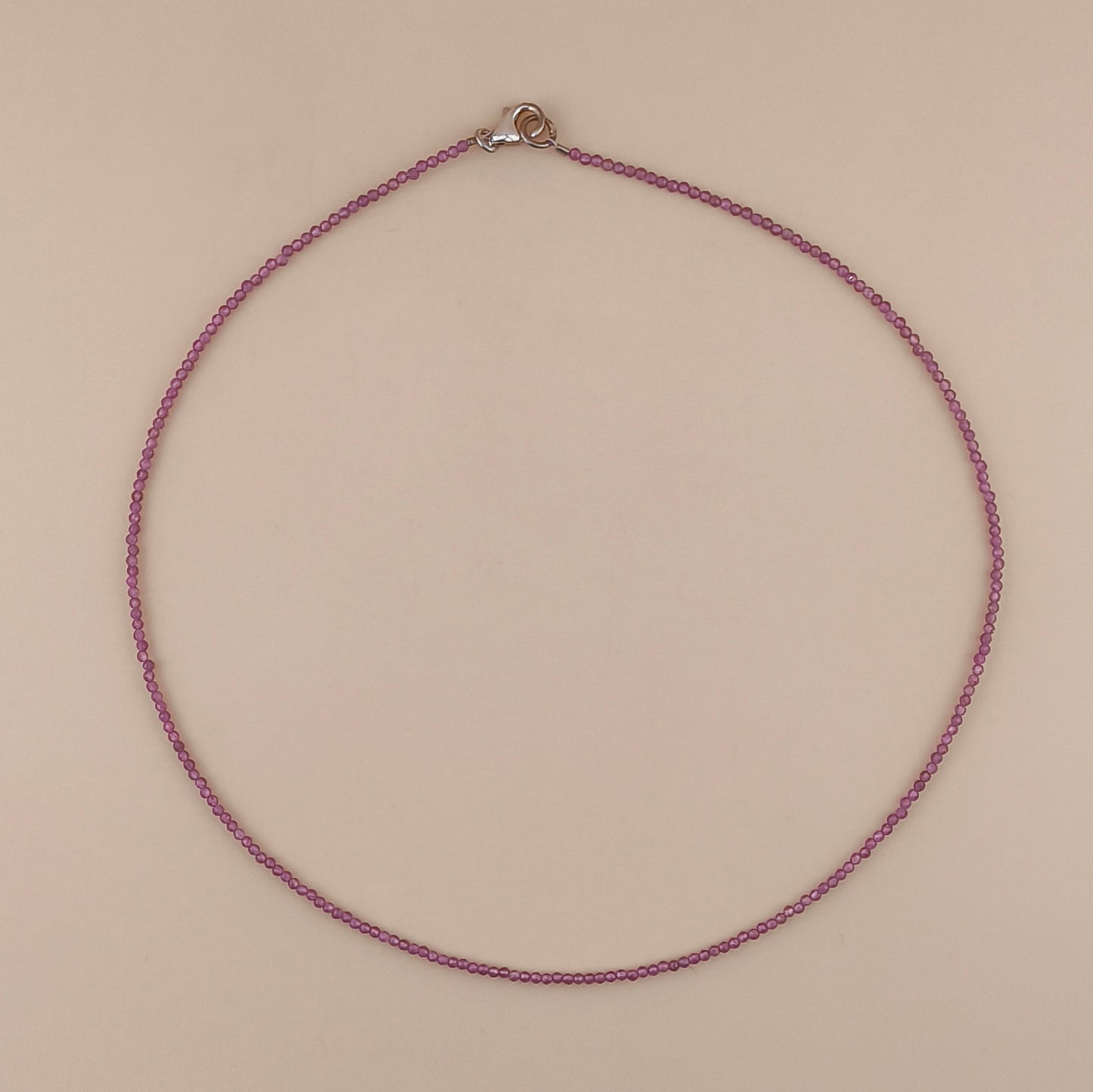 Collar Turmalina Rosa Facetado 2mm