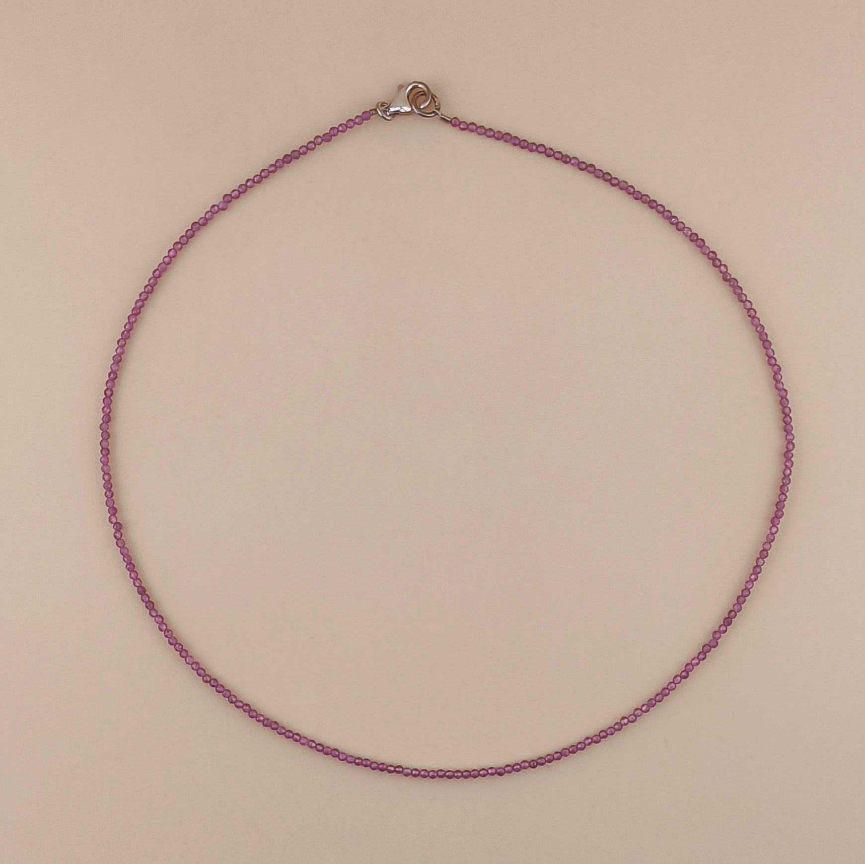 Collar Turmalina Rosa Facetado 2mm