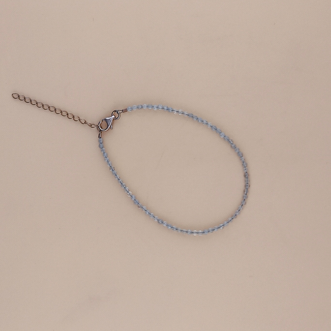 Pulsera Facetada De Aguamarina 2mm