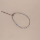Pulsera Facetada De Aguamarina 2mm