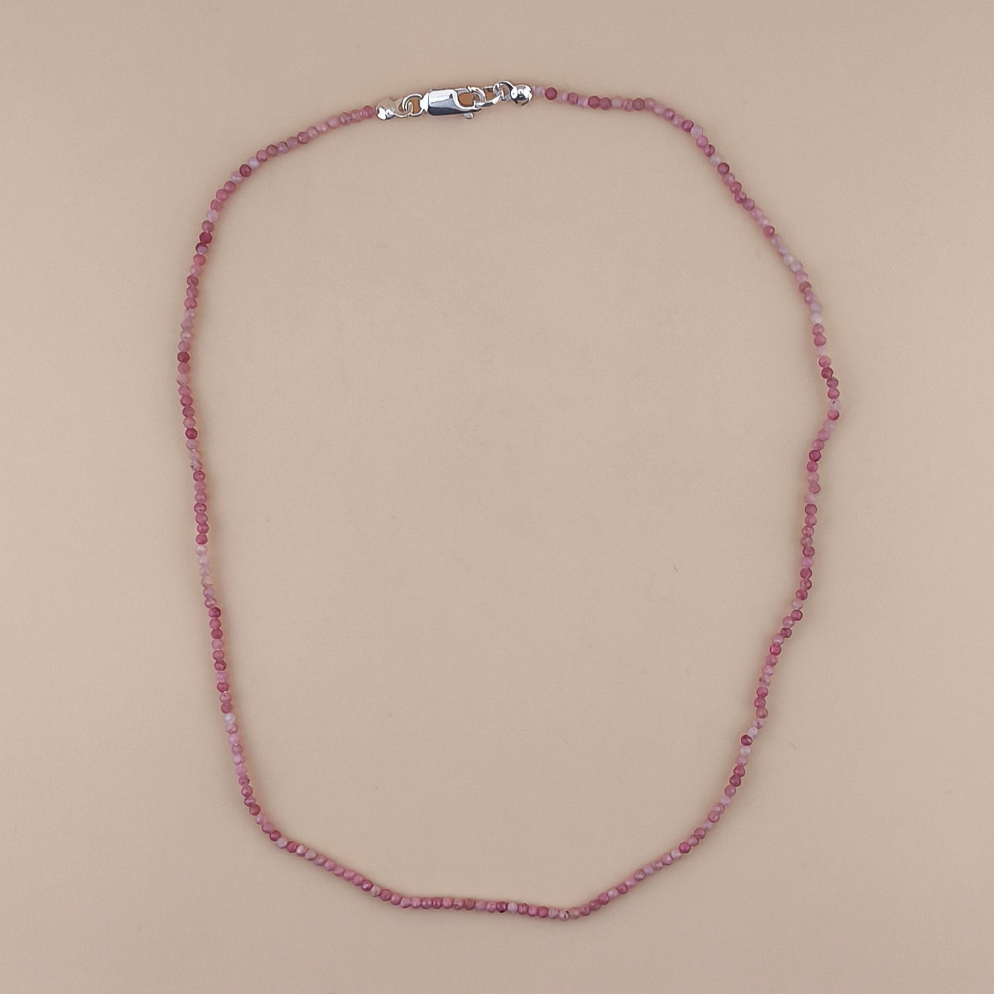 Collar Rodocrosita Facetado 2mm