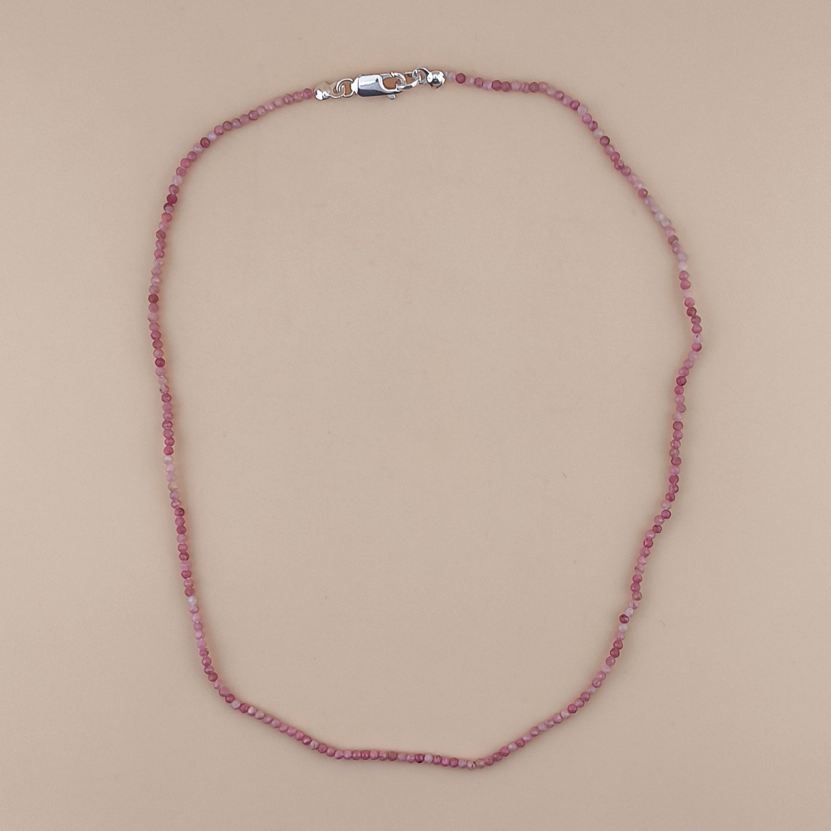Collar Rodocrosita Facetado 2mm