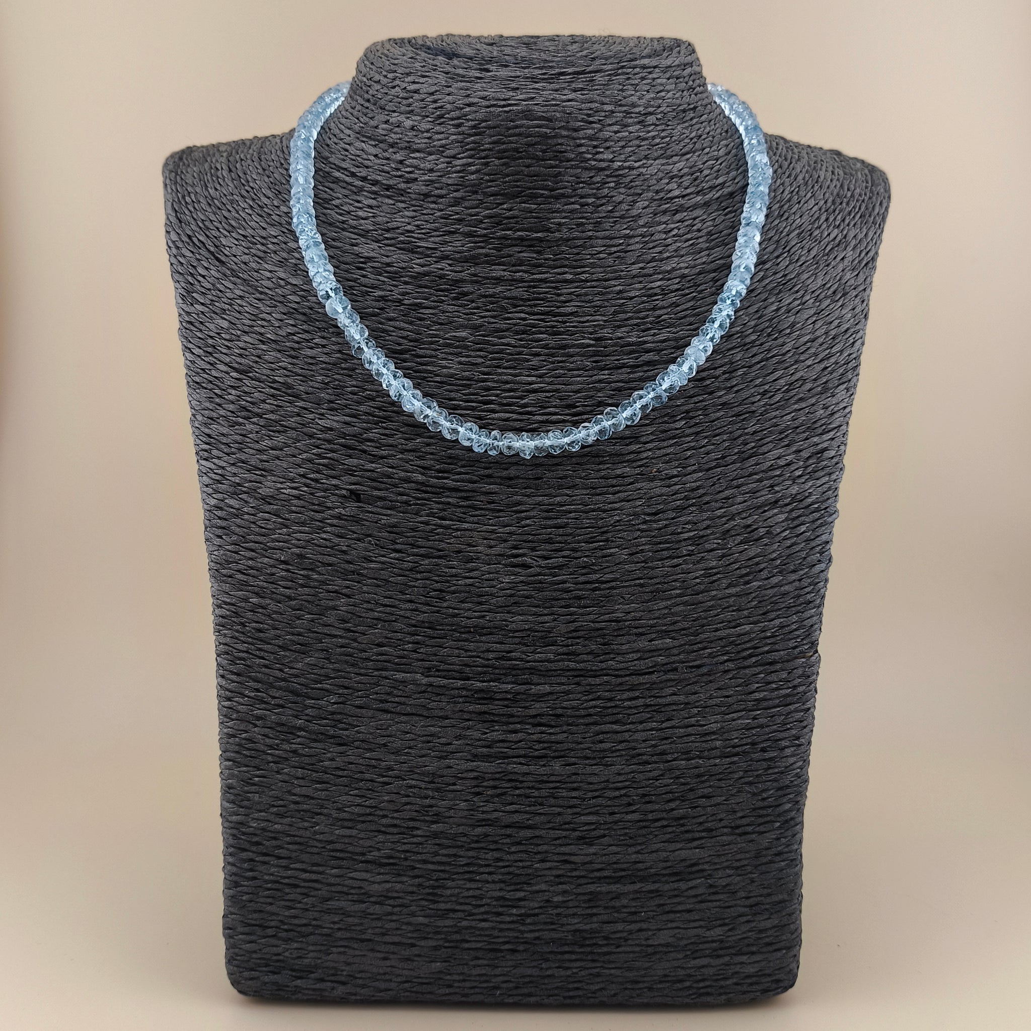 Collar Aguamarina Facetado 6mm