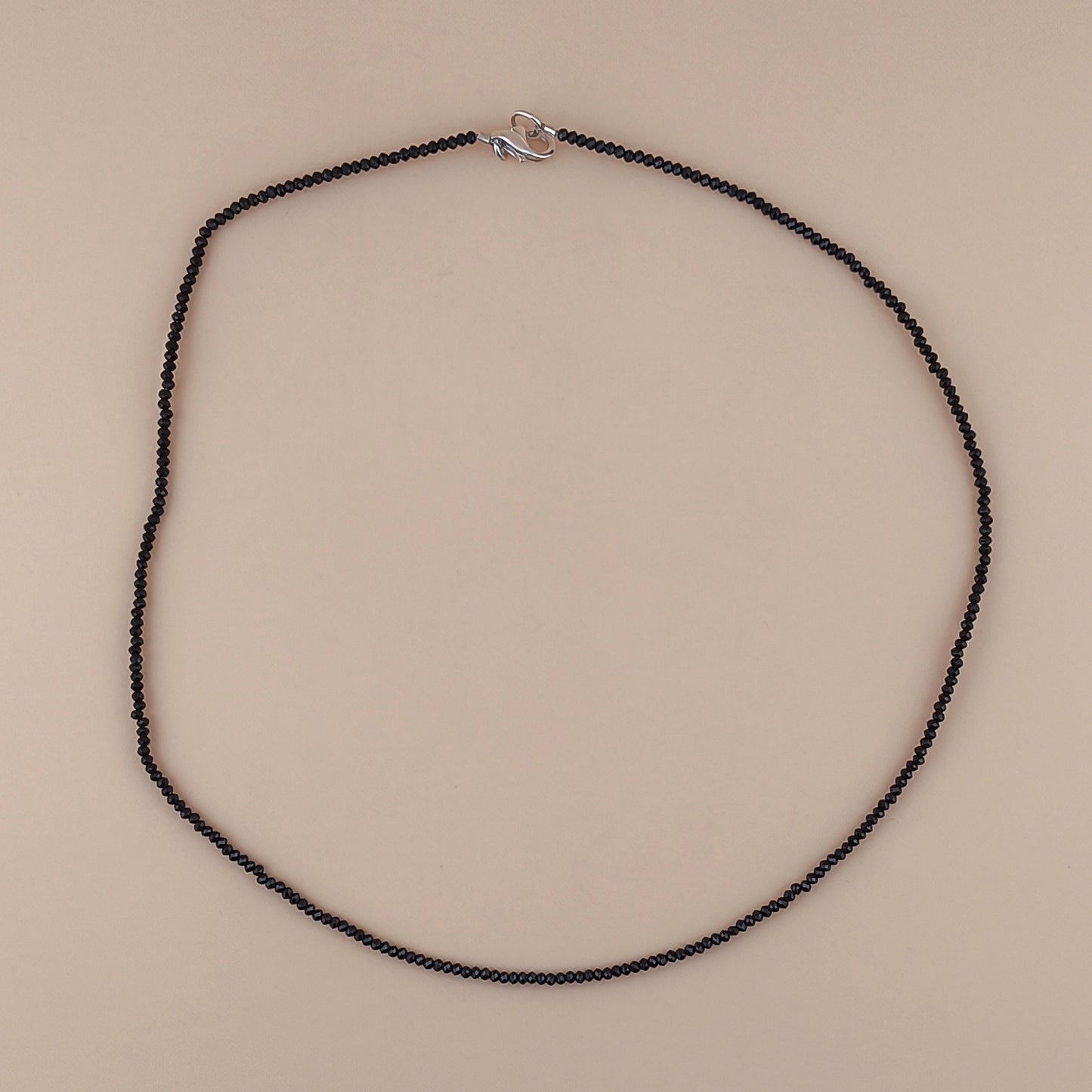Collar Espinela Negra Facetado 2mm
