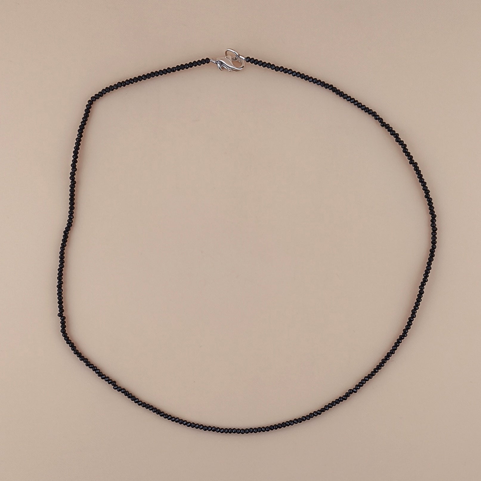 Collar Espinela Negra Facetado 2mm
