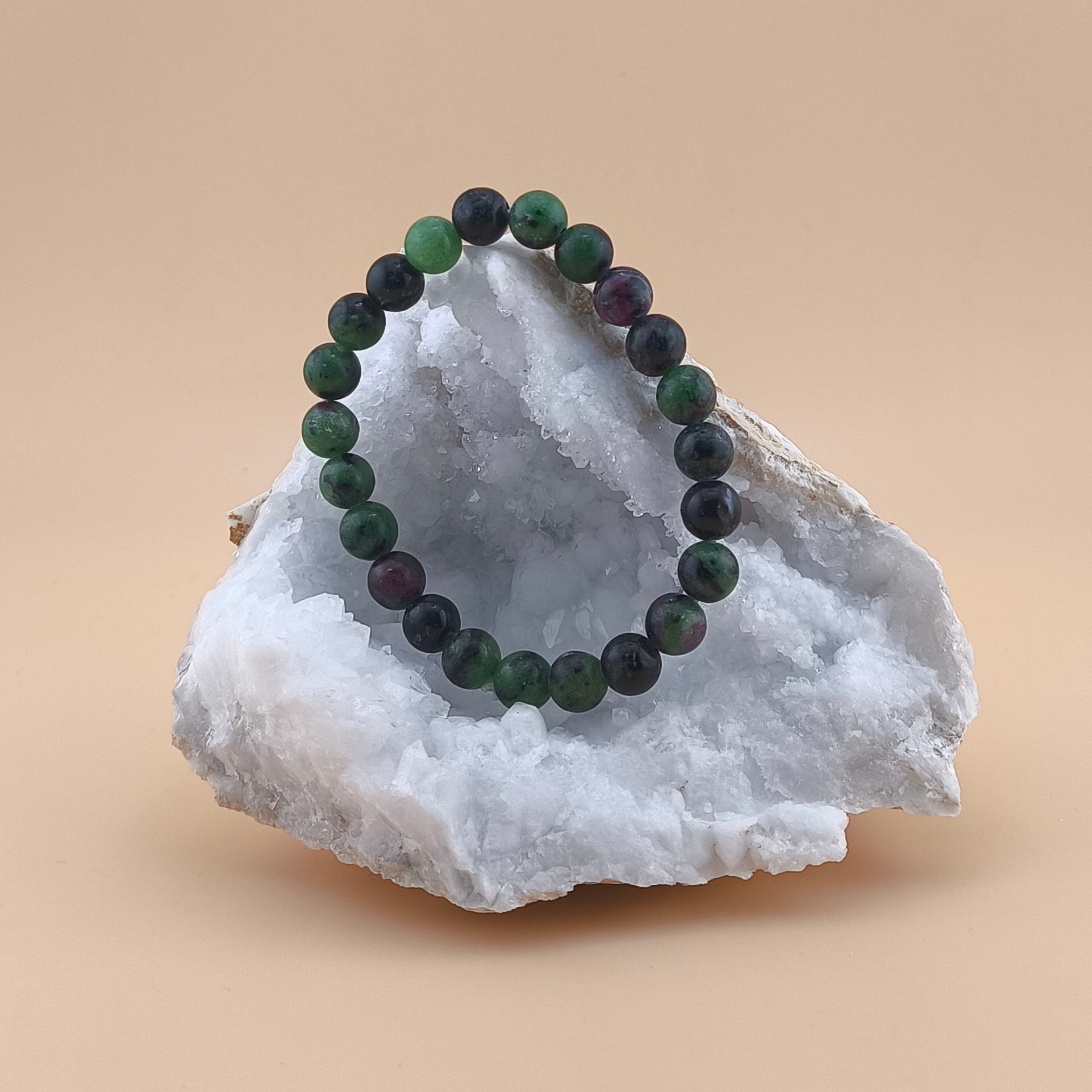 Pulsera de Rubí con Zoisita 8mm